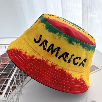 Unisex Fashion New Summer Reversible Black White Coconut Tree Printed Fisherman Caps