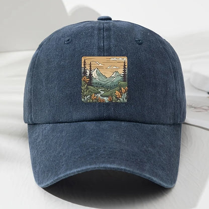 Retro Landscape Print Outdoor Baseball Cap