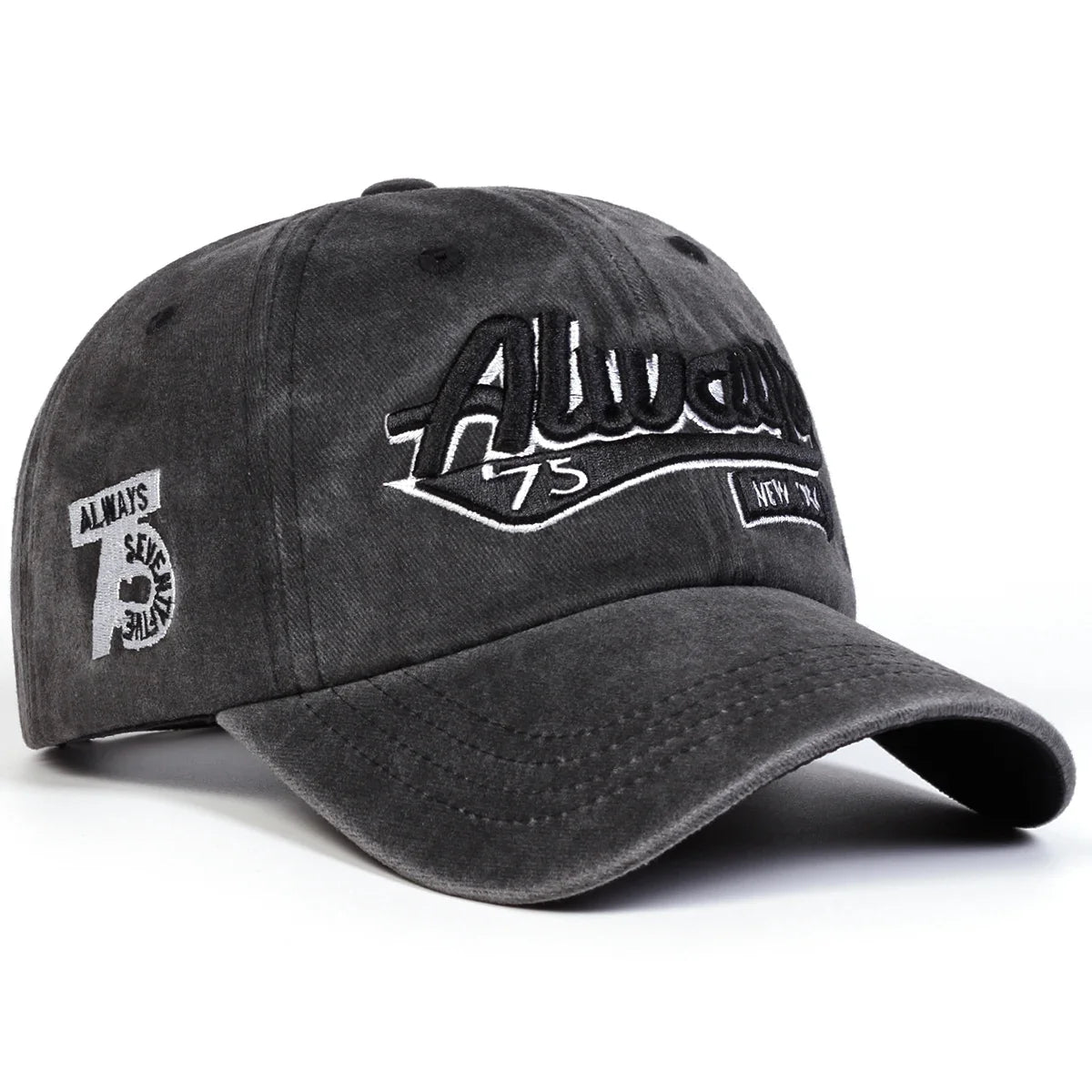 Always 75 Embroidered Washed Unisex Baseball Cap