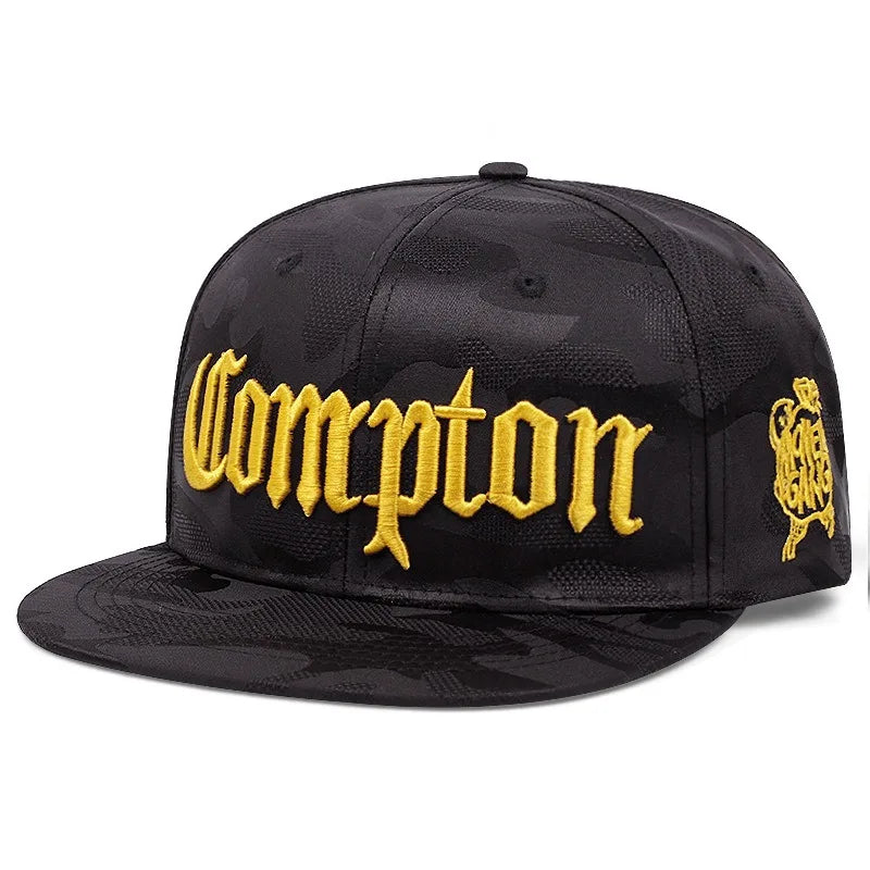 Compton Embroidered Street Hip Hop Snapback Cap