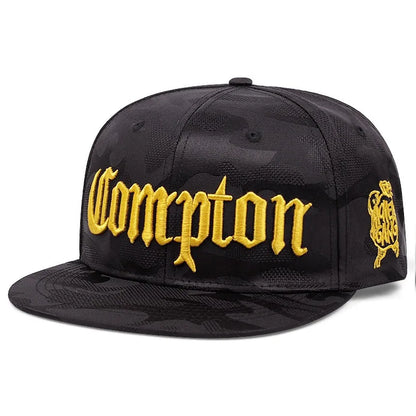 Compton Embroidered Street Hip Hop Snapback Cap