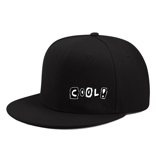 English Print Korean Hip Hop Flat Brim Baseball Hat