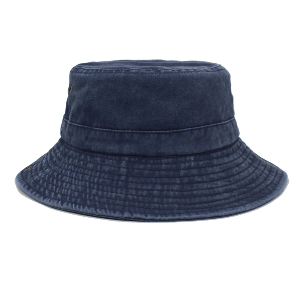 Wide Brim Washed Cotton Outdoor Bucket Hat