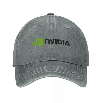 Vintage Nvidia Distressed Denim Snapback Baseball Cap