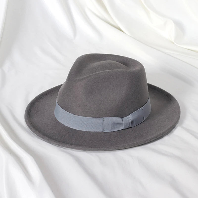 Elegant Bow Tie Wool Jazz Bucket Hat
