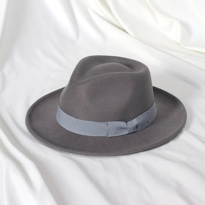 Elegant Bow Tie Wool Jazz Bucket Hat