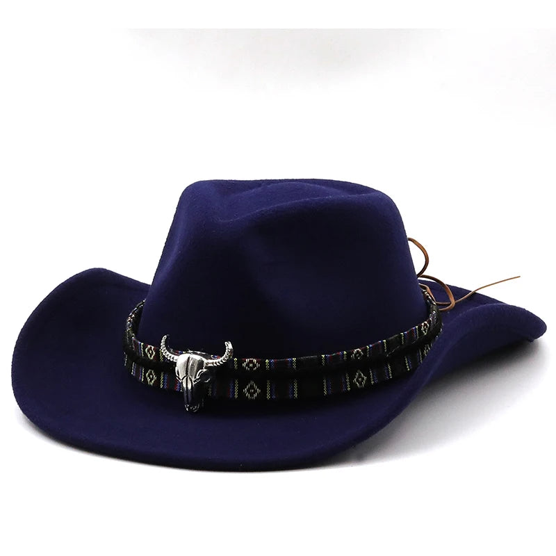 Retro Western Wool Jazz Style Bucket Hat