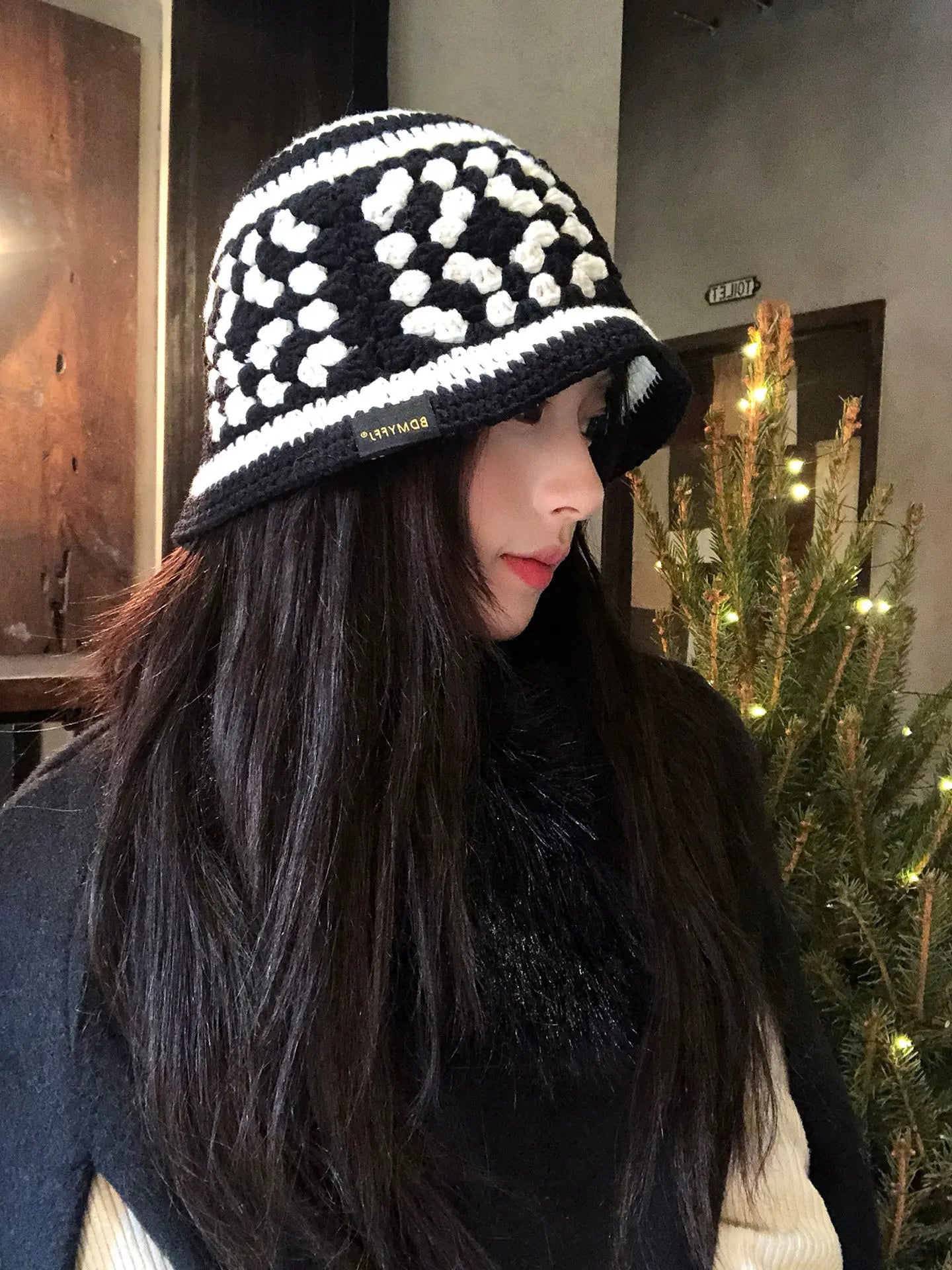Korean Oversized Thermal Knit Winter Bucket Hat