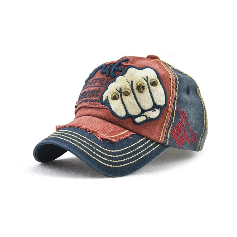 Fist Rivet Patch Adjustable Baseball Cap
