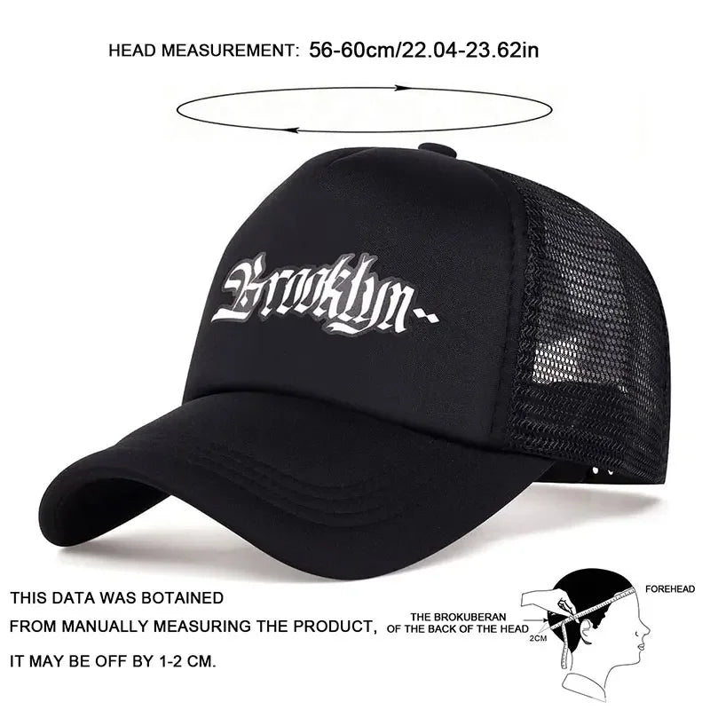 Unisex Brooklyn Letter Printed Baseball Net Caps