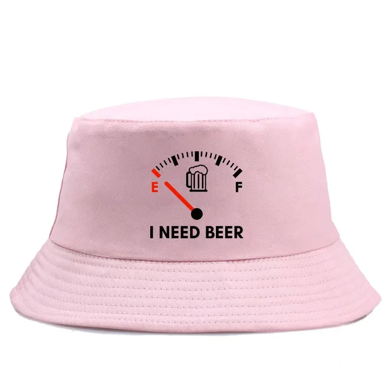 I Need Beer Reversible Print Bucket Hat