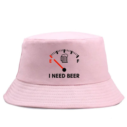 I Need Beer Reversible Print Bucket Hat