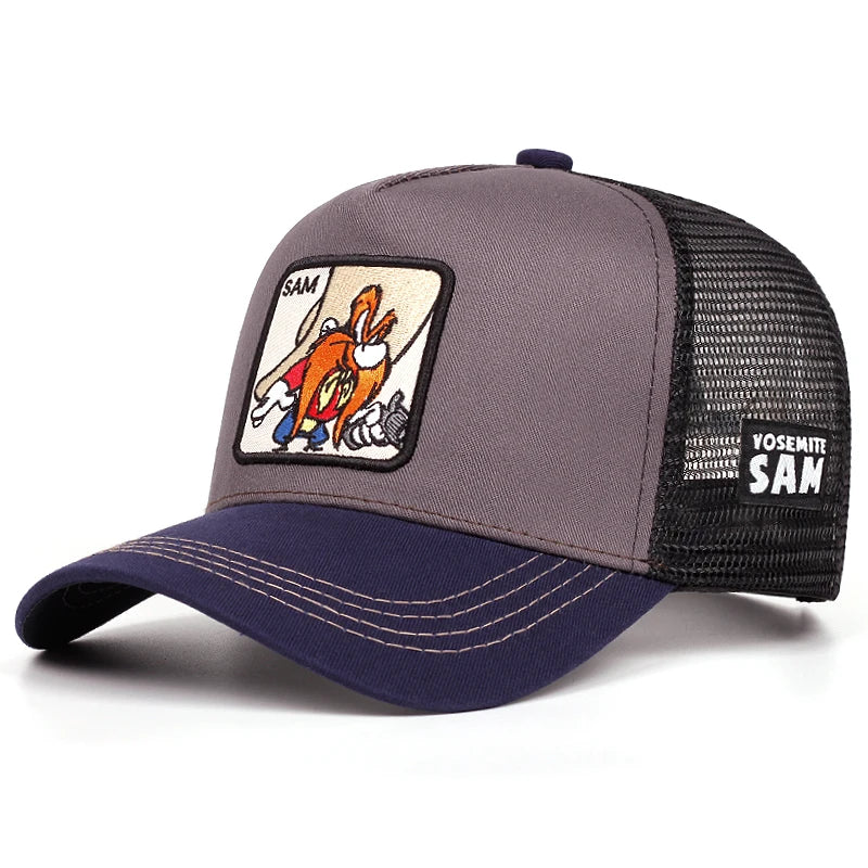 Cartoon Series Embroidered Mesh Baseball Hat