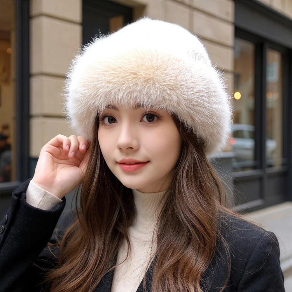 Fluffy Fur Winter Plush Bucket Hat