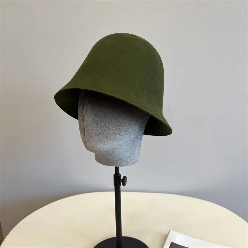 Vintage Elegant Wool Felt Warm Basin Hat