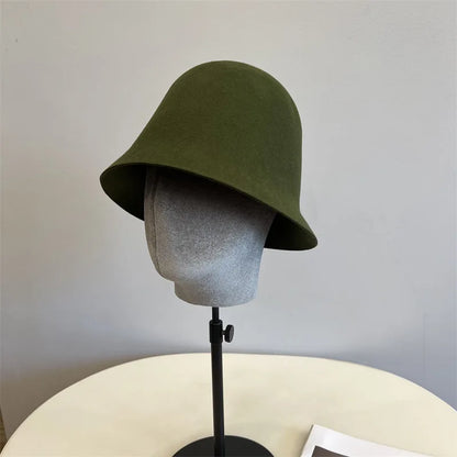 Vintage Elegant Wool Felt Warm Basin Hat