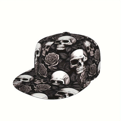 Cool Hippie Skull Rose Punk Snapback Cap