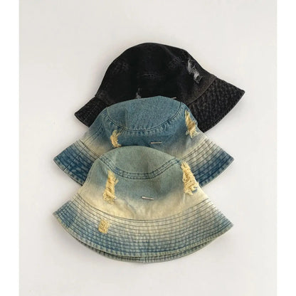 Retro Washed Ripped Denim Fisherman Hat