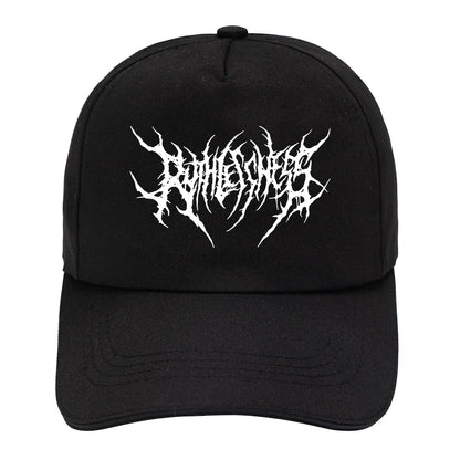 Gothic Punk Cotton Baseball Cap Embroidered Street Style
