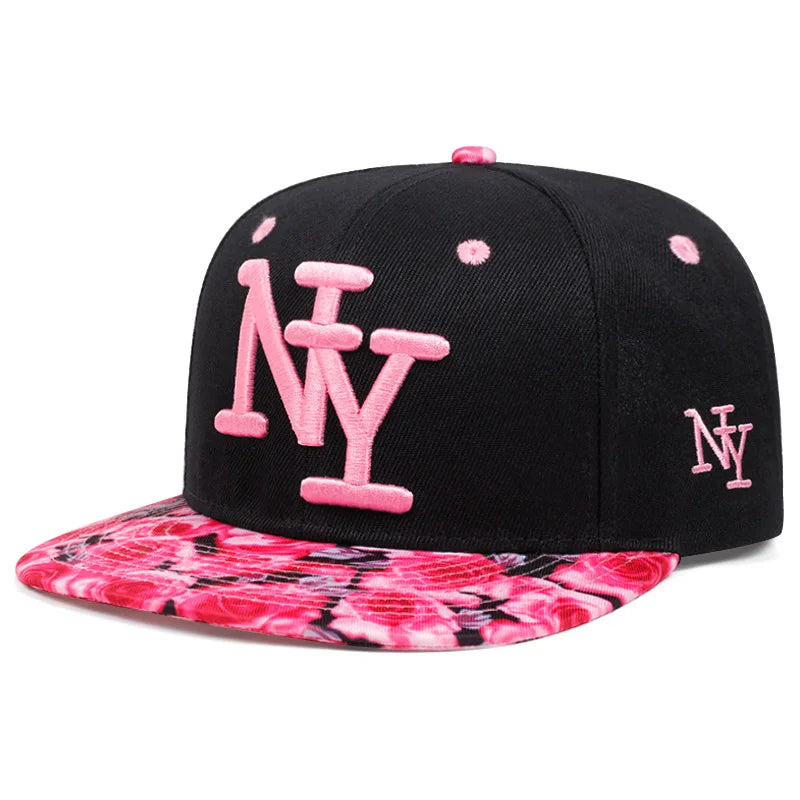 3D Embroidered Letters Y2K Hip Hop Snapback Cap