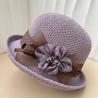 Women’s Round Top Curled Edge Sun Hat