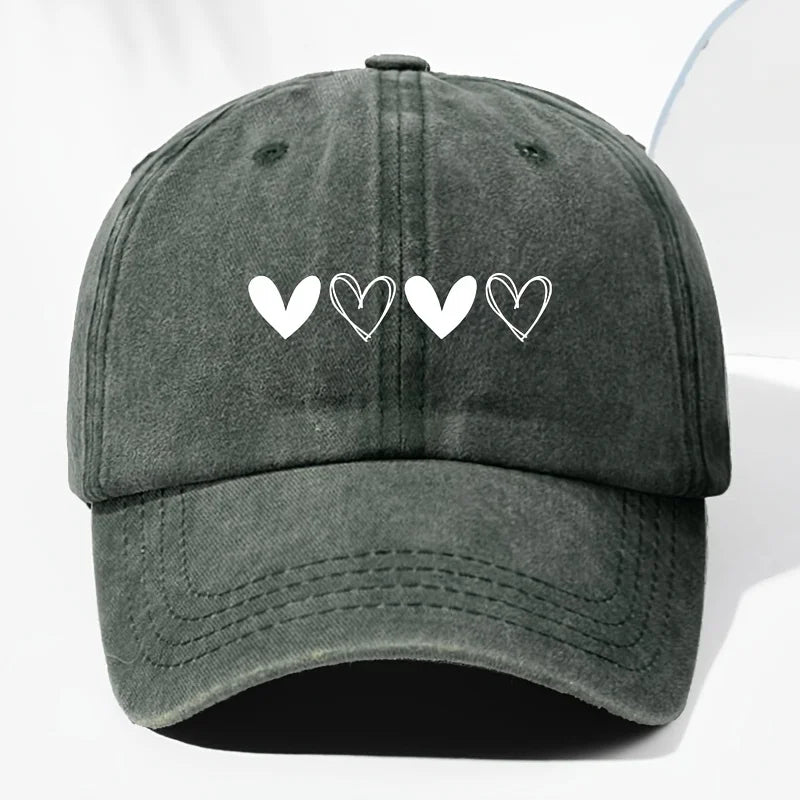 Retro Heart Pattern Trucker Baseball Cap