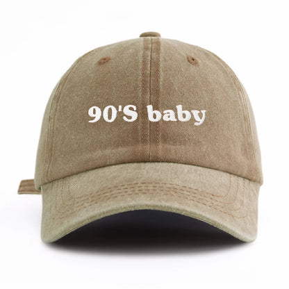 90s Baby Embroidery Washed Dad Baseball Cap