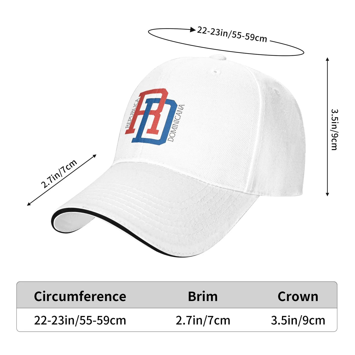 Casual Printed Dominican Republic (DR) Baseball Cap
