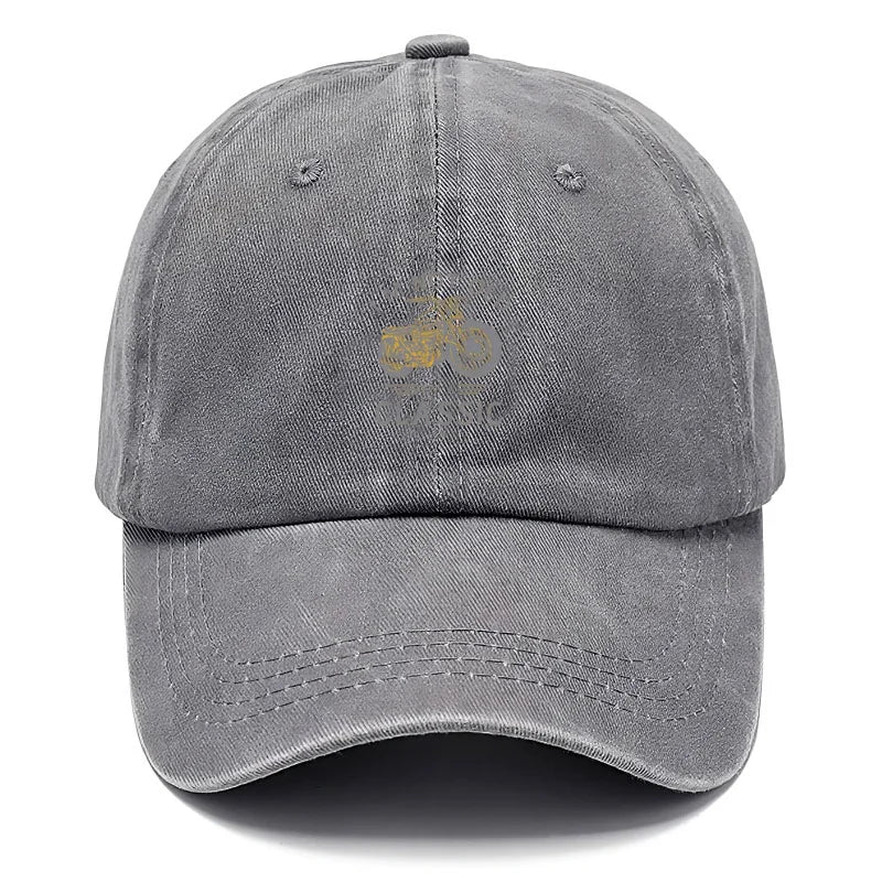 Vintage Washed Motorcycle Pattern Road Trip Baseball Cap