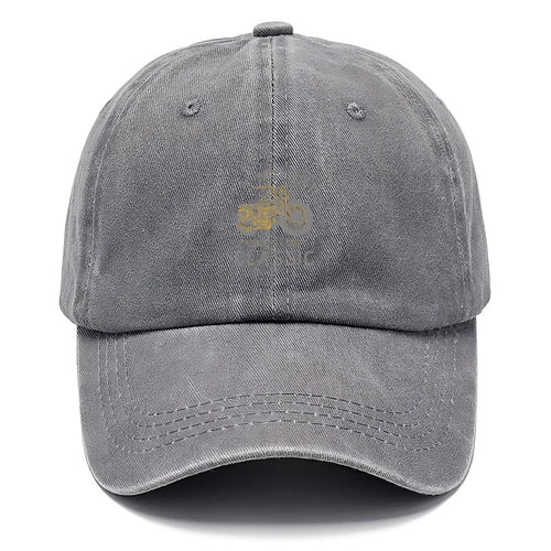 Vintage Washed Motorcycle Pattern Road Trip Baseball Cap