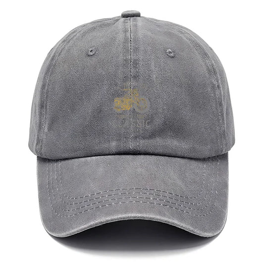 Vintage Washed Motorcycle Pattern Road Trip Baseball Cap