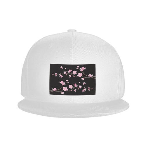 Cherry Blossom Floral Plant Pattern Snapback Cap