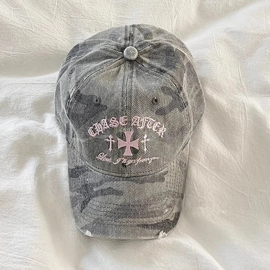 Retro Cross Stitch Camouflage Baseball Hat