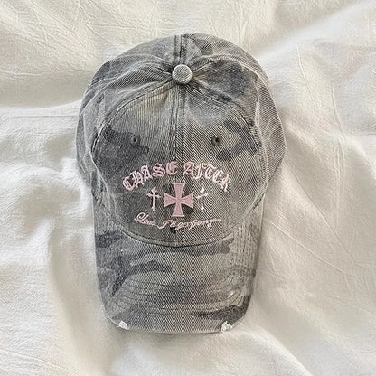 Retro Cross Stitch Camouflage Baseball Hat
