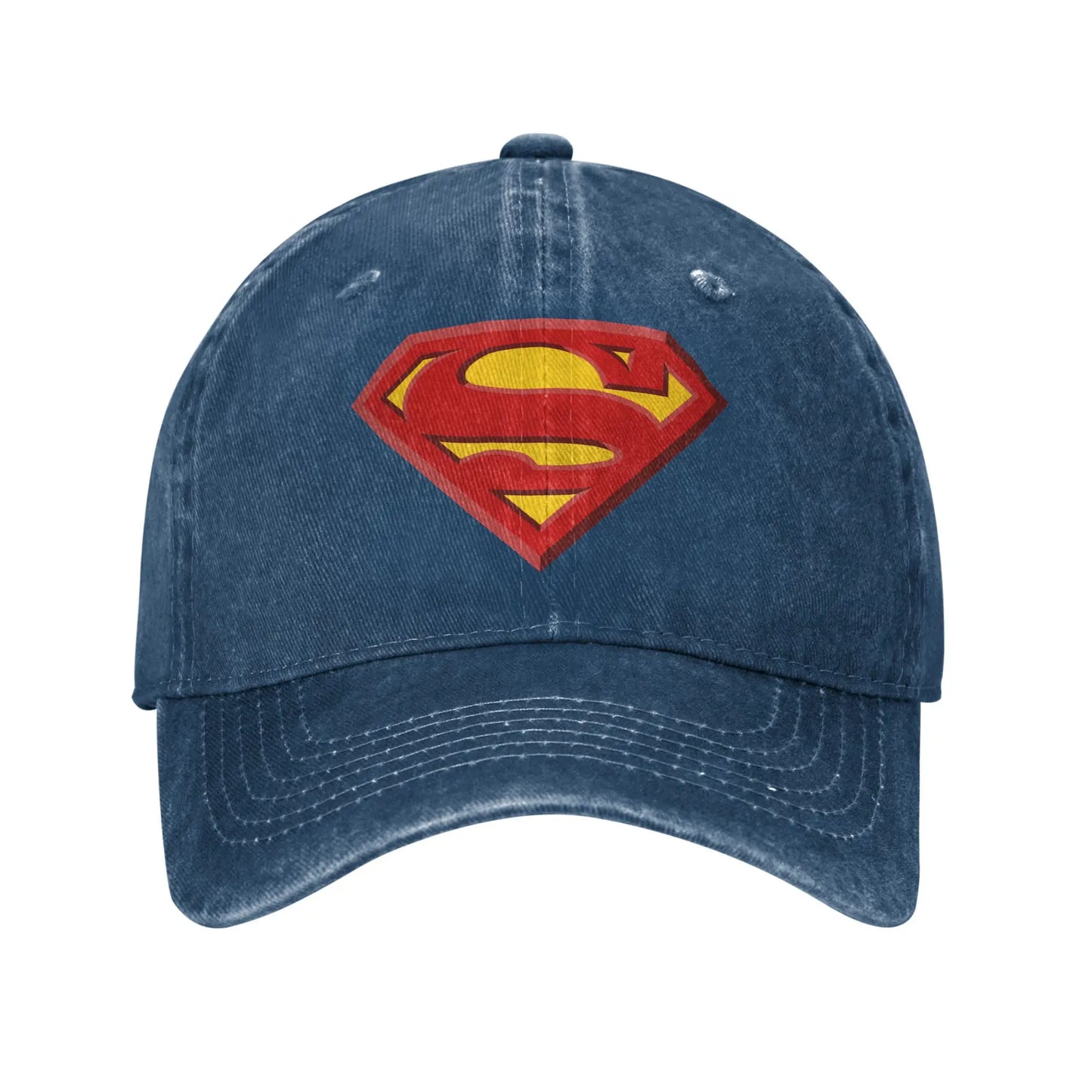 Superman Logo Retro Distressed Washed Baseball Cap