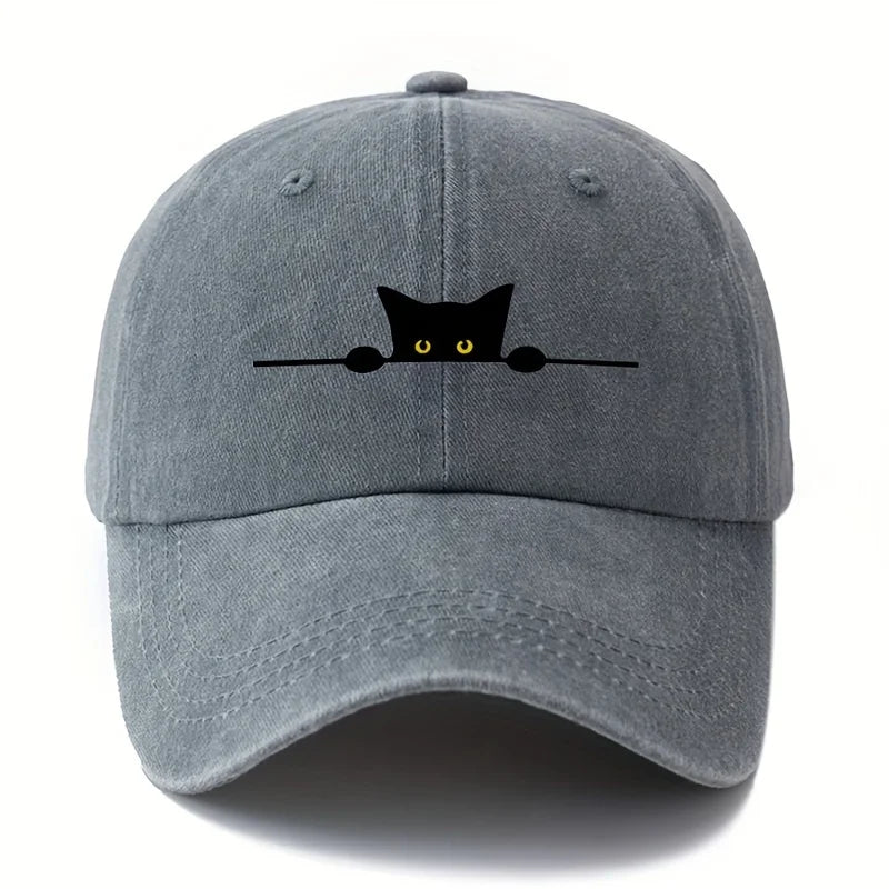 Cartoon Cat Printed Adjustable Baseball Cap