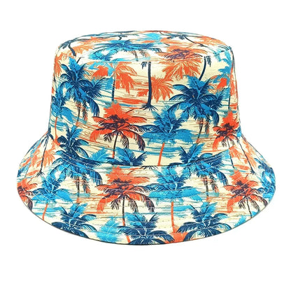Fashion Bucket Hat Coconut Tree Printing Pattern