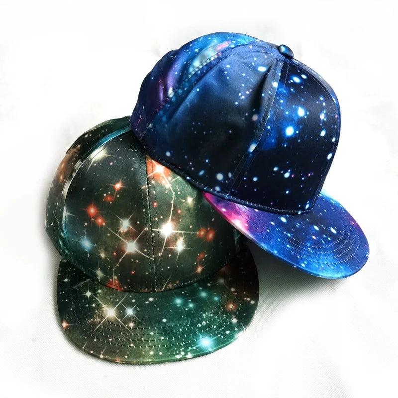 Women Men Galaxy Print Star Hip Hop Cap
