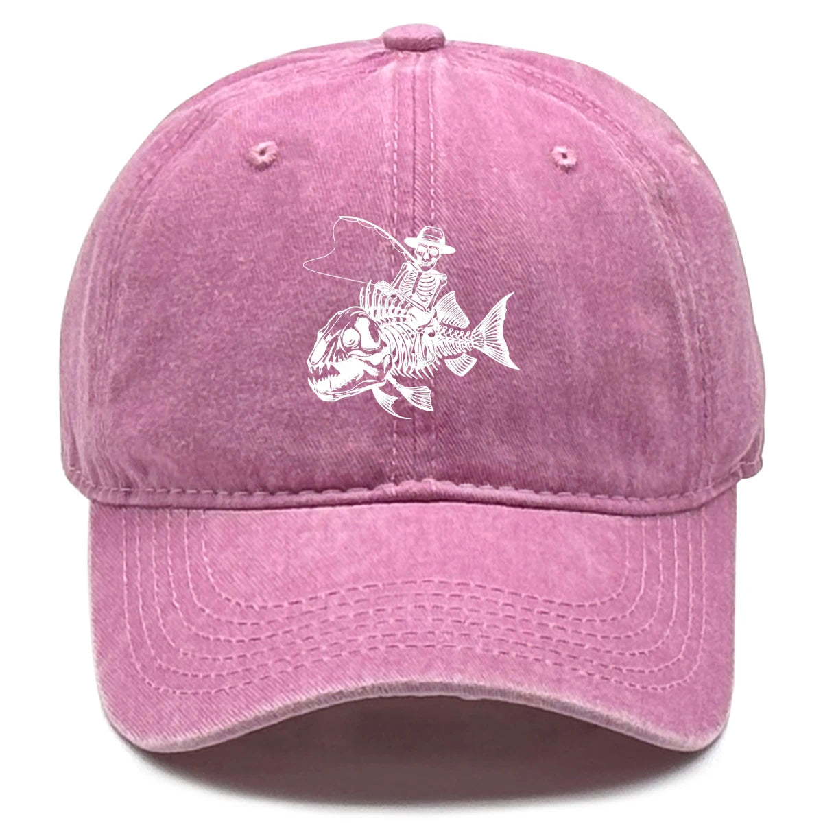 Fishing Skulls Washed Cotton Snapback Caps