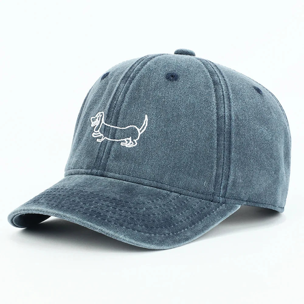 Unisex Dog Patterned Embroidered Baseball Cap