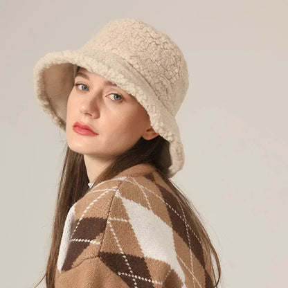 Winter Reversible Faux Suede Bucket Hat
