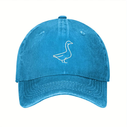 Goose Line Art Distressed Washed Baseball Cap