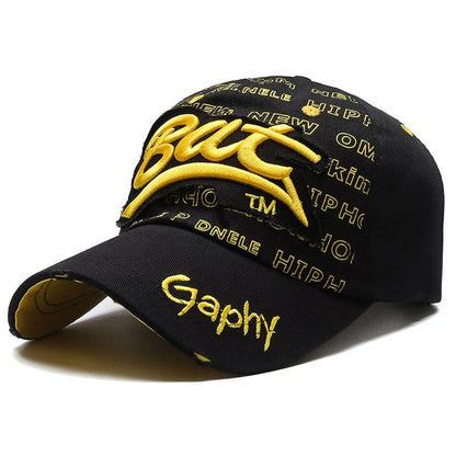 Korean Hip Hop Letter Embroidered Baseball Cap