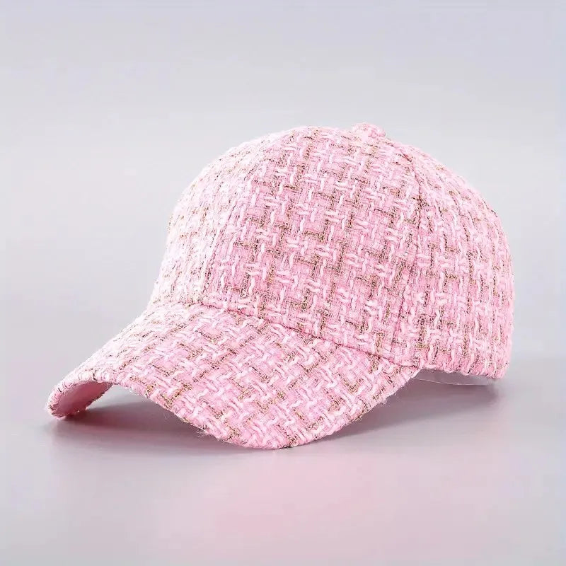 Golden Plaid Lightweight Adjustable Baseball Cap