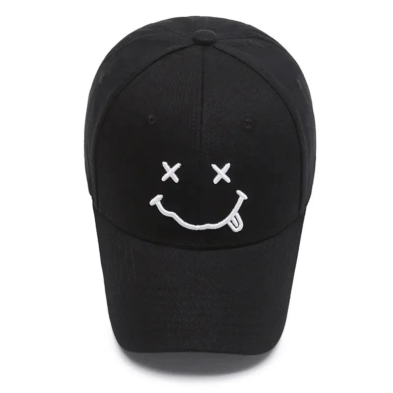 Smile Face Cotton Snapback Cap