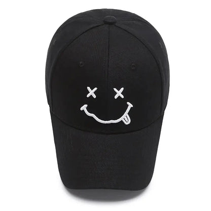 Smile Face Cotton Snapback Cap