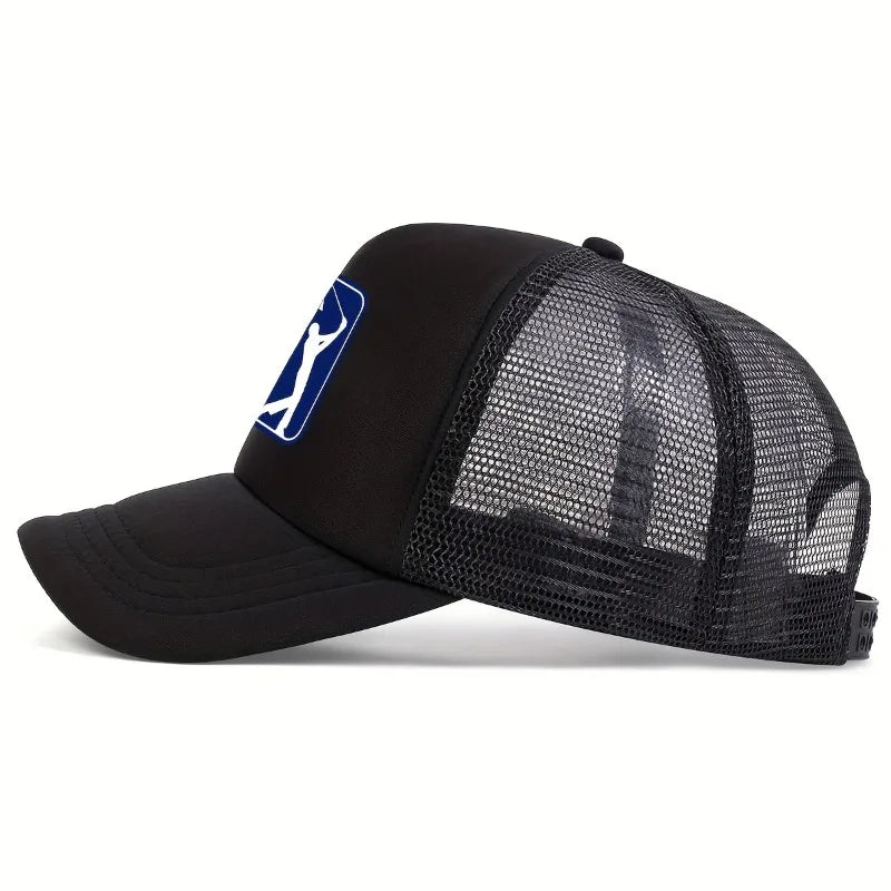 Golf Tour Printed Polyester Mesh Baseball Cap