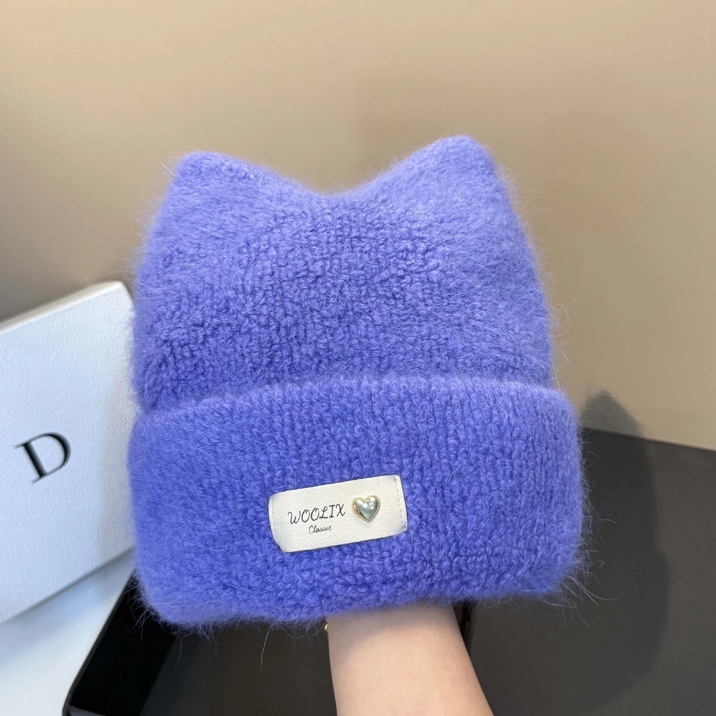 Wool Knit Winter Cat Ear Beanie
