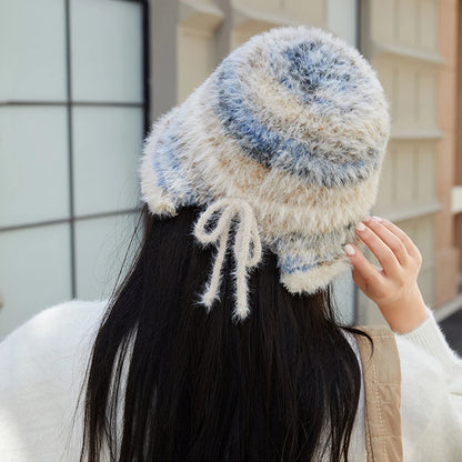 Gradient Plush Earflap Winter Bucket Hat