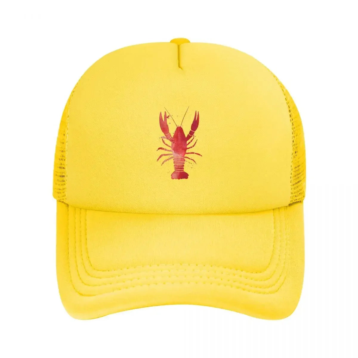 Watercolor Red Lobster Mesh Snapback Baseball Cap
